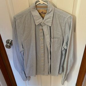 Hollister Button Down Blue and White Striped Shirt